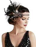 BABEYOND Stirnband Damen Pfau Feder Haarspange Gatsby Fasching Kostüm...