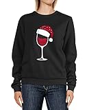 MoonWorks® Sweatshirt Weihnachten lustig Weinglas mit...