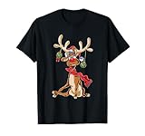 Lustiges Rentier Weihnachten - Christmas Geweih Kurzarm T-Shirt