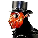 HQLCX PU Steampunk Pest-Doktor Maske Retro Niete Cosplay Punk Masken...
