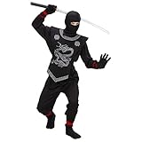 Widmann - Kinderkostüm Black Ninja, Samurai, Krieger, Kämpfer,...