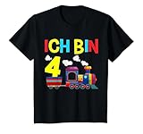 Kinder 4. Geburtstag Eisenbahn Zug 4 Jahre Jungen Geschenkidee T-Shirt