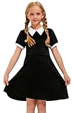 BesserBay Mädchen Halloween Midikleid Kinder Peter Pan Kragen Schwarz...
