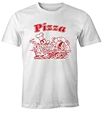 MoonWorks Pizza Shirt Schachtel Motiv Italiano Italien Fun-Shirt weiß...