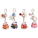 Hoshisea 4 Stück Keyring Lucky Cat, Lucky Cat Schlüsselanhänger,...