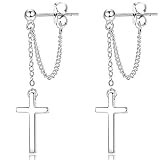 Sllaiss Klein Kreuz Baumeln Ohrringe 925 Sterling Silber Kreuz Tropfen...