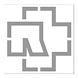 Rammstein Aufkleber Logo 100x100mm Silber, Offizielles Band...