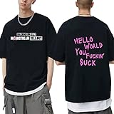 NARUNING Machine Gun Kelly T-Shirt, Cartoon Monogramm Kurze Ärmel...