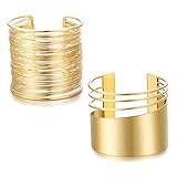 Adramata 2 Stück Armband Damen Manschette Armreif Set für Frauen...