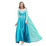 IWEMEK Damen Eiskönigin ELSA Kostüm Schneekönigin Prinzessin Kleid...