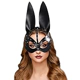 PU Leder Halbgesichts Maske Hasemasken Augenmaske Dame Sexy...