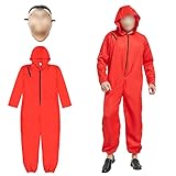 Kitimi Haus Des Kostüm Geldes mit Maske Unisex, Roter Overall...
