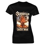 Damen Sabaton Tshirt Kurzarm T-Shirt mit Rundhalsausschnitt Baumwolle...