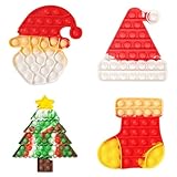 Fidget Pop It Weihnachtsset 4 Stück - Nikolausmütze - Stiefel...