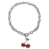 Holibanna Kirsche Halskette Choker Stahl Punk O- Ring Kreis Runde Link...
