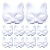 10 Stück DIY Weißes Papier Maske Handgemalte Maske Maskenball Party...