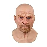 Xzbling Alte-Mann-Maske, Realistische Kopfbedeckung Dekor Latex Maske,...