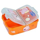 Peppa Pig Wutz Kinder Brotdose 3 Fächer, Lunchbox, Sandwichbox,...