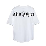 HERASU Marken Angel&Palm T-Shirt Kurzarm Herre Damen Weiß Schwarz...