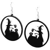 Generic Ohrringe Damen, Halloween Creolen Hexe Schädel Große Acryl...