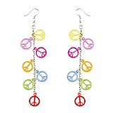 Boland 44525 - Peace Ohrringe für Hippie Kostüme, farbenfrohe...