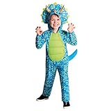 amscan 9912034 - Kinder Blau Dino Jumpsuit Halloween Kostüm 4-6 Jahre