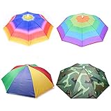 4 Stücke Regenschirmhut, Regenbogen Regenschirm Hüte 360 Grad gegen...