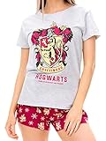 Harry Potter Damen Schlafanzug Hogwarts Grau Small