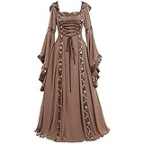 eiuEQIU Damen Langarm Mittelalterlichen Kleid Mittelalter Cosplay...