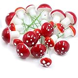 Pilzdekoration Mini Rote Pilze Miniatur-Pilz Gartendekoration Pilze...