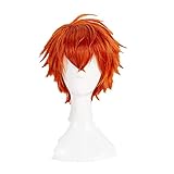 Mystic messenger 707 Cosplay Wig Short Red Orange Heat Resistant...