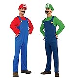 YUUGYD Super Bros Cosplay Kostüme für Erwachsene Kinder, 80er 90er...