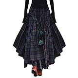 Minetom Röcke Damen Kariert Rock Tartan Retro Maxirock Hohe Taille...