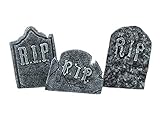 EUROPALMS Halloween Grabsteinset | Dreiteiliges Grabstein-Set mit...
