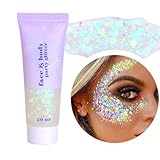 Prreal Body Glitter gel 50ml, Mermaid Sequins Chunky Glitter Liquid...