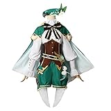Damen Anime Genshin Venti Cosplay Uniform Kleid Full Set Für...