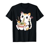 Lustige Japanische Anime Katze Ramen Nudeln Manga Kawaii T-Shirt