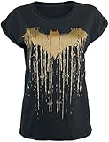 Batman Logo Dripping Frauen T-Shirt schwarz M 100% Baumwolle DC...