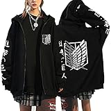 Vocha Anime Kleidung Attack on Titan Kapuzenjacke Levi Zip-up Hoodie...