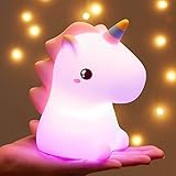 One Fire Einhorn Nachtlicht Kinder, 16 Farben Kawaii Baby, LED...