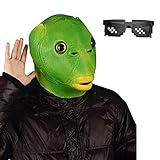 HUYIWEI 1PCS Tier Latex,Fisch Maske,Tierkopfmaske,Halloween...