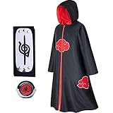 Yiomrmery Uchiha Itachi Mantel mit Kapuze Anime Cosplay Kostüm mit...