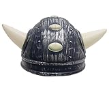 Karneval-Klamotten Wikinger-Helm für Erwachsene grau mit kleine...