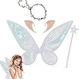 HIQE-FL 3 Stück Flügel Fee,Feenflügel Damen,Feen Flügel Wings...