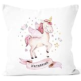 SpecialMe® Kissen-Bezug Einhorn mit Namen Kissen-Hülle Namenskissen...