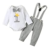 Borlai Baby Junge 1. Geburtstag Outfits Fliege Strampler Hosenträger...