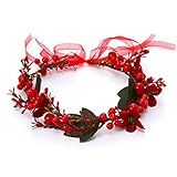 Unicra Weihnachtskrone Stirnband Blumengirlande Stirnband Rot...
