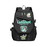 KEQING Genshin Impact Venti Cosplay School Bag Laptop Backpack Student...
