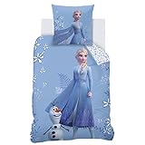 Wende Bettwäsche-Set Disney`s die Eiskönigin 135x200cm + 80x80cm...