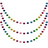 3 Stück Pom Pom Girlanden Filz Kugeln Banner Wand Bunte Filz Kugeln...